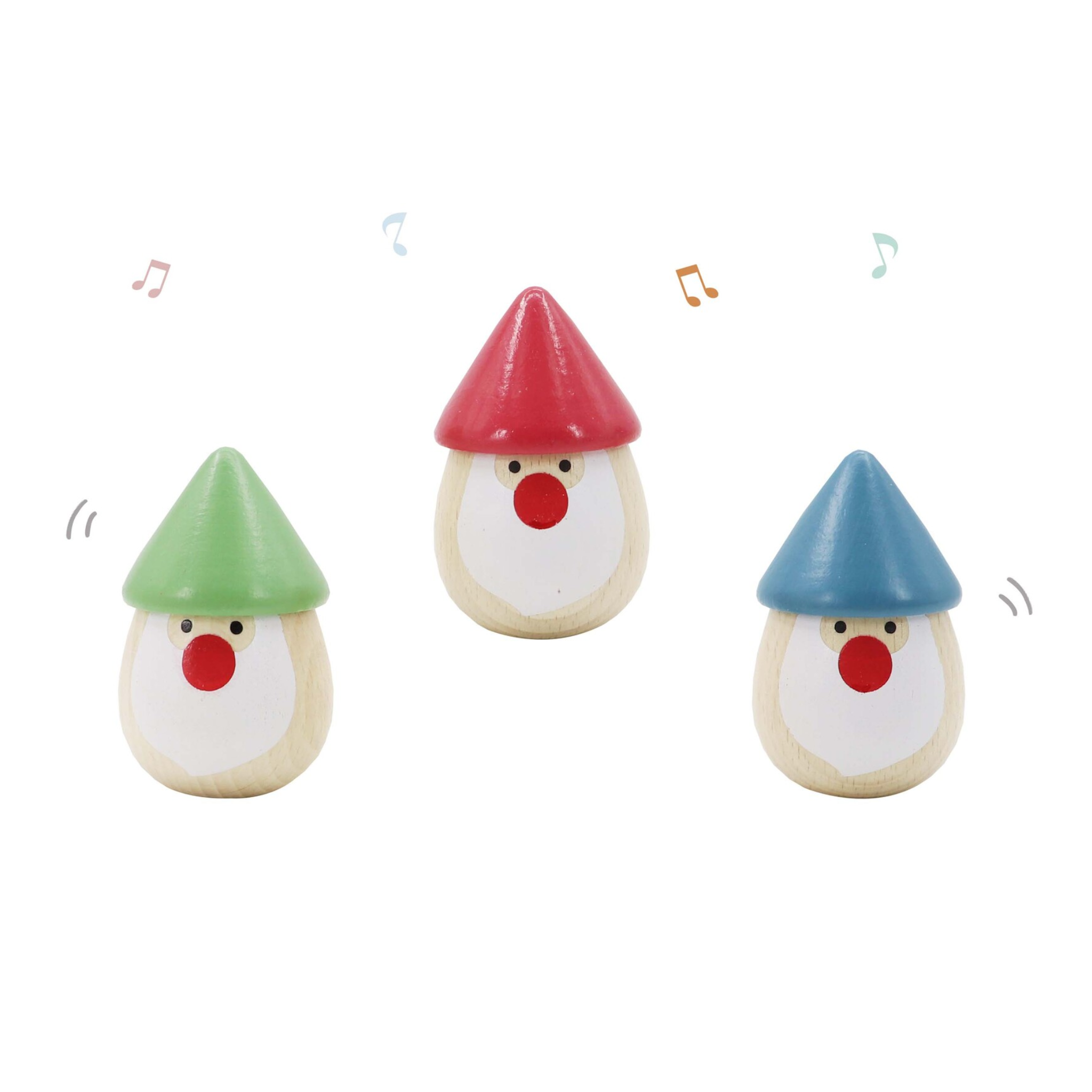 Wooden Christmas Santa Maraca Shake Blue
