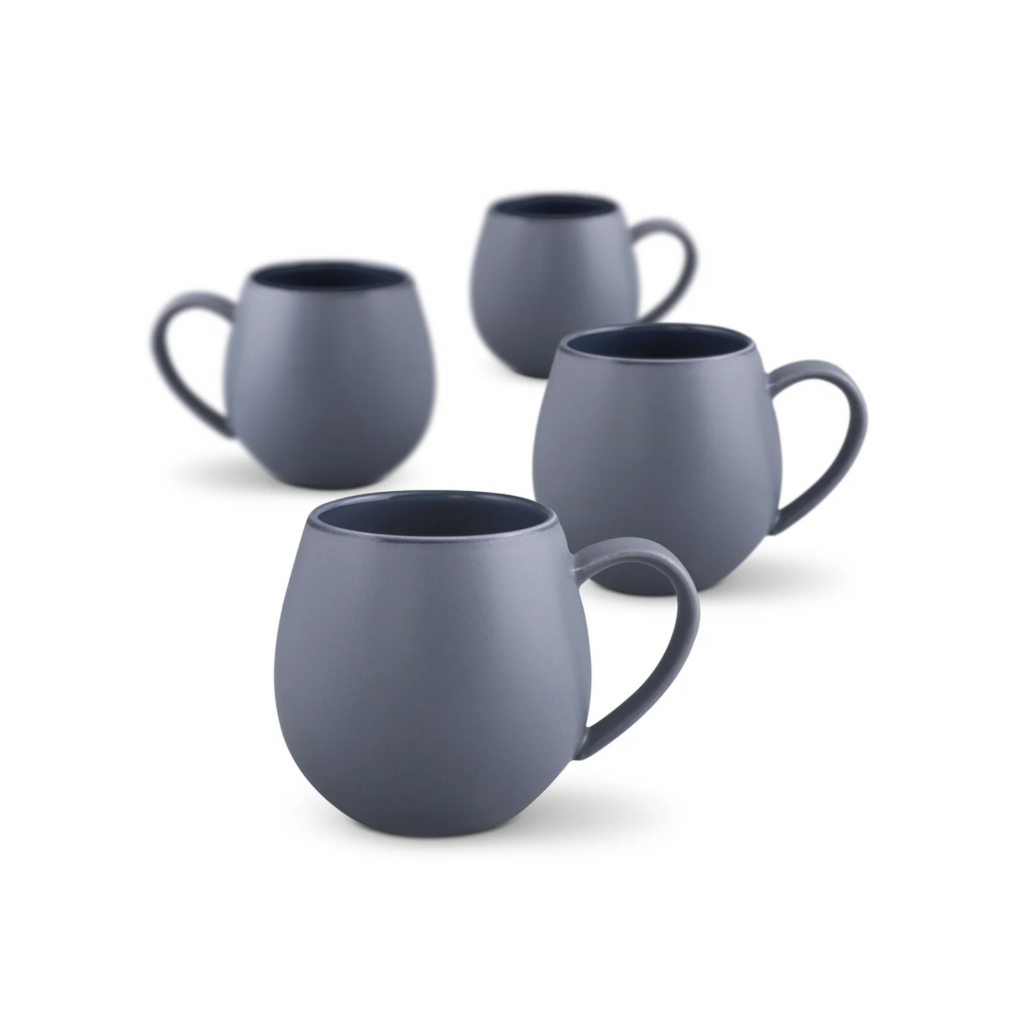 Hug Me Mugs Set Of 4 Matte Grey