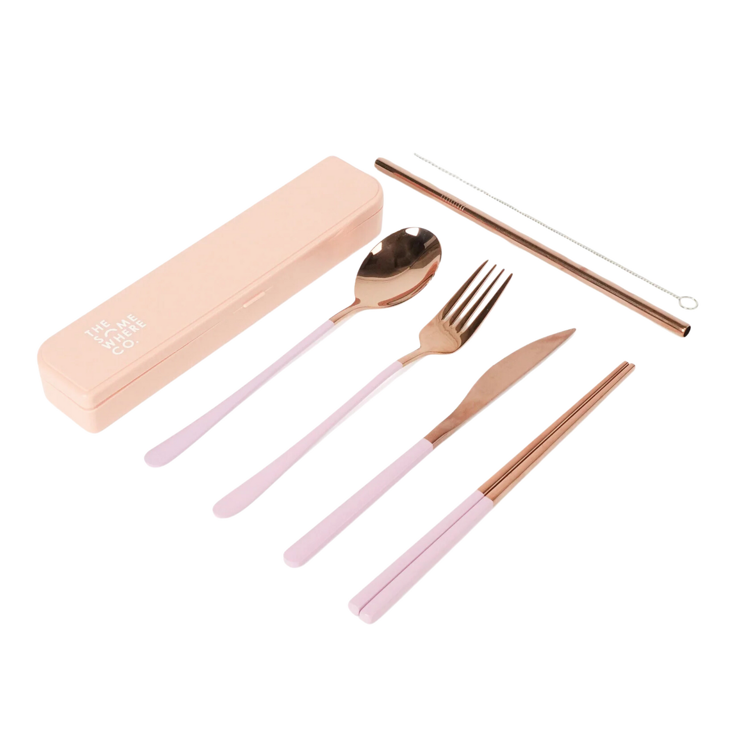 Take Me Away Cutlery Kit Rose Gold with Lilac Handle