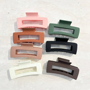 Large Rectangular Matte Claw Clip Black