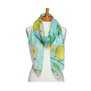 Aqua Lemons and Bees Scarf
