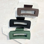 Large Rectangular Matte Claw Clip Black