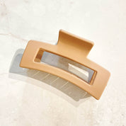 Matte Rectangular Claw Clip Beige