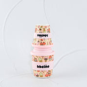 Reusable BambinoCino Bamboo Cup Scoops Pink (240ml)
