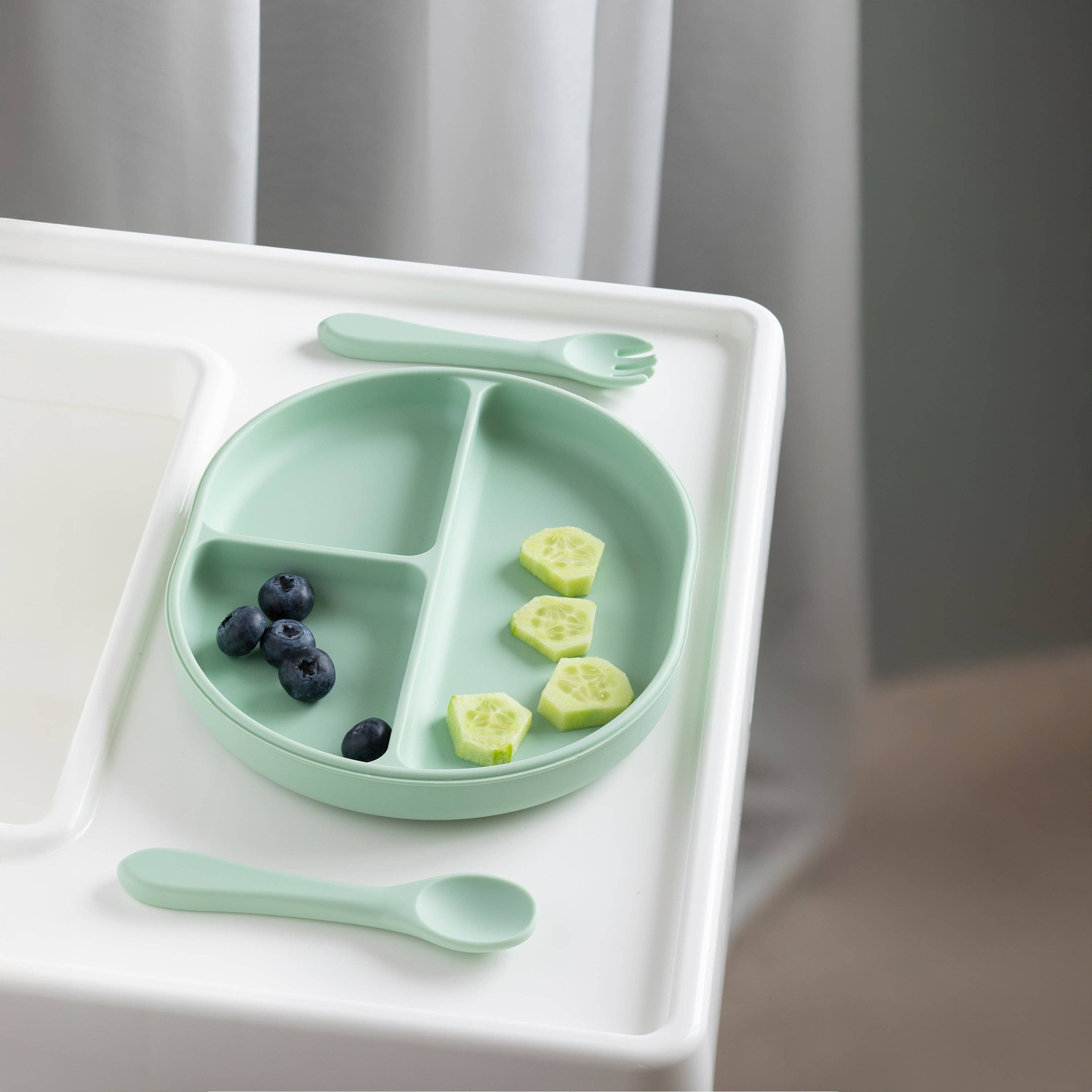 Silicone Feeding Set Light Sage