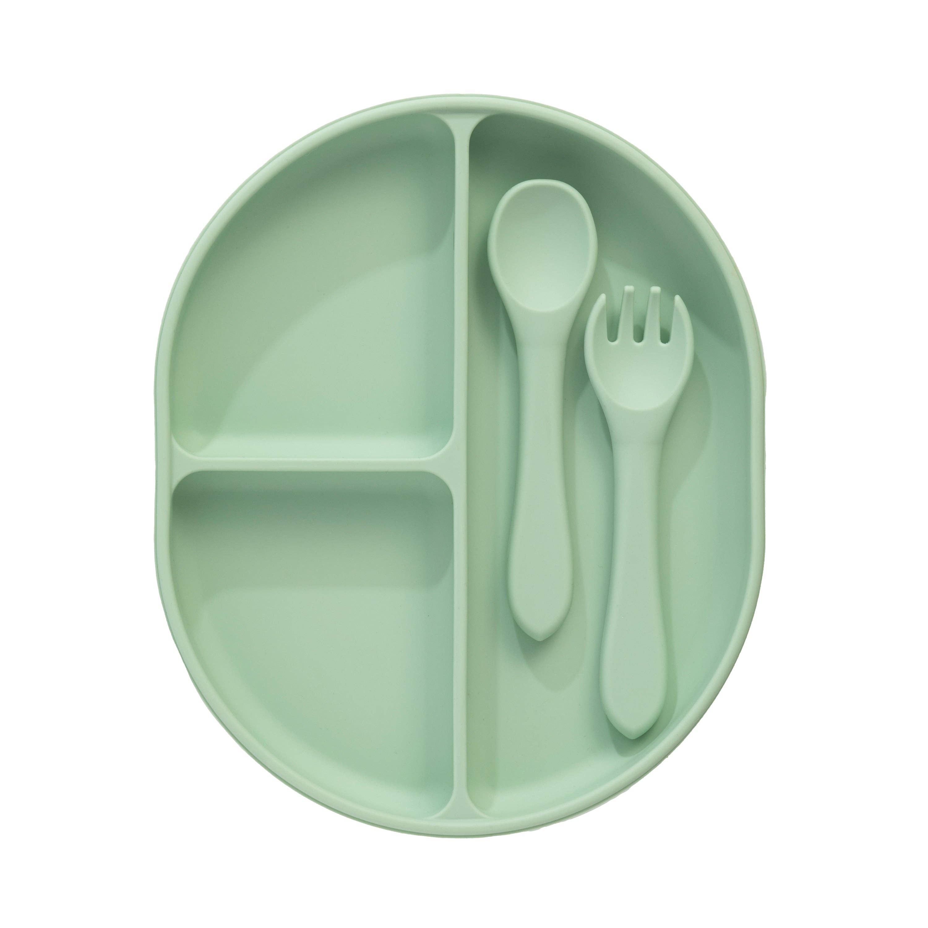 Silicone Feeding Set Light Sage