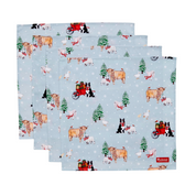 Set Of 4 Napkins Christmas On The Farm