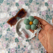 Felt Flower Keychain Charm Lilac