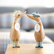 Tartan Hat & Boots Duckling Pink & Green
