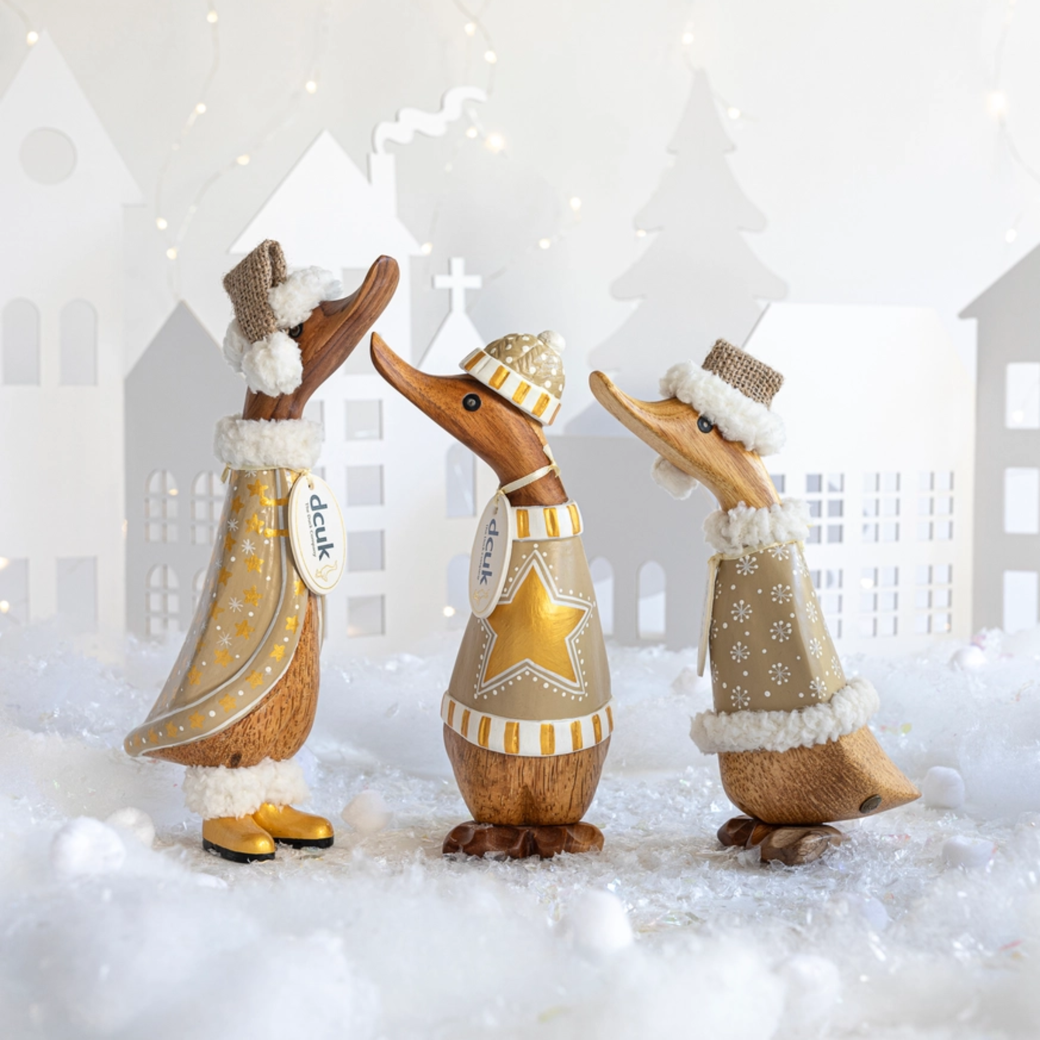 Christmas Gilded Caramel Duckling Snowman