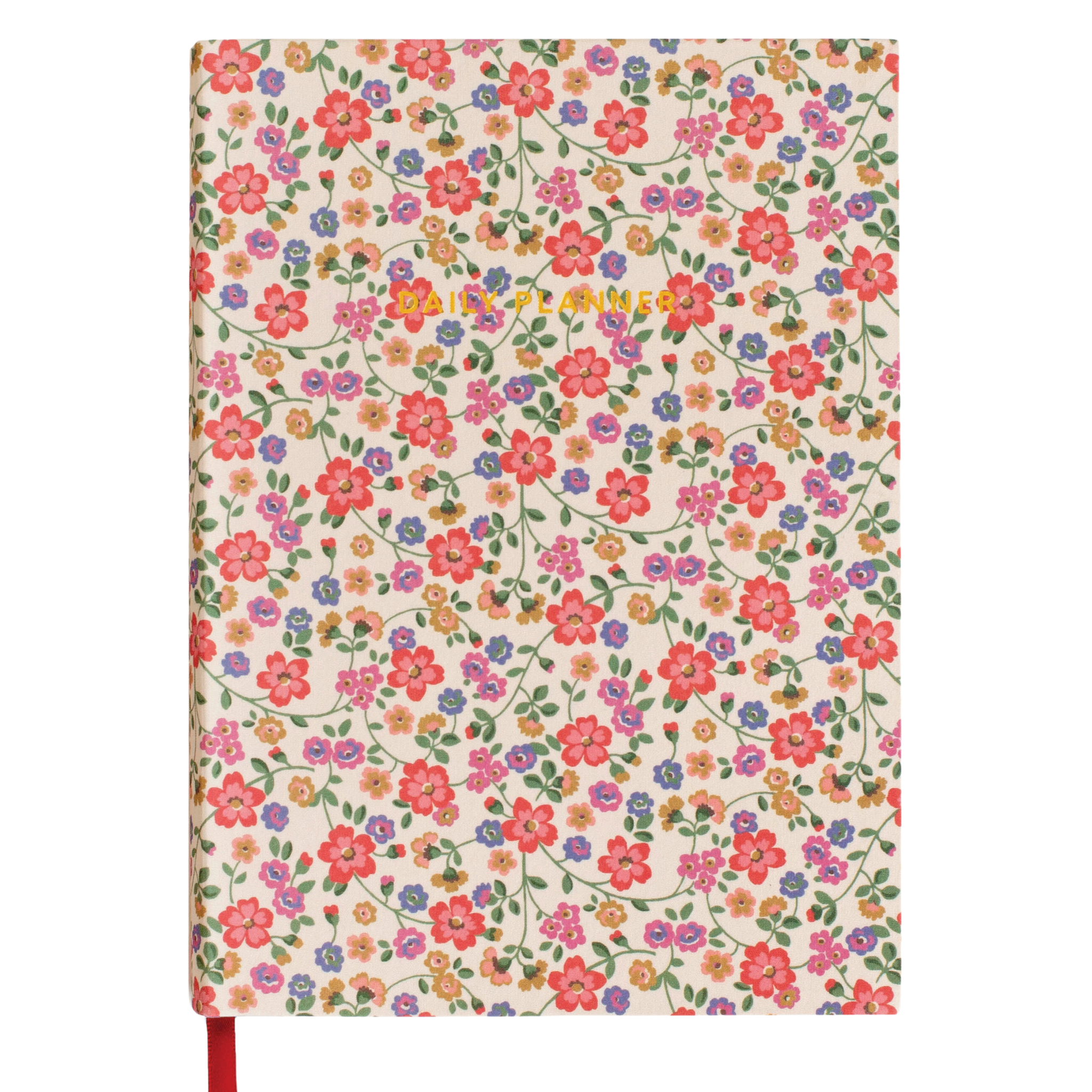 A5 Soft Cloth Cover Daily Planner Cream Floral