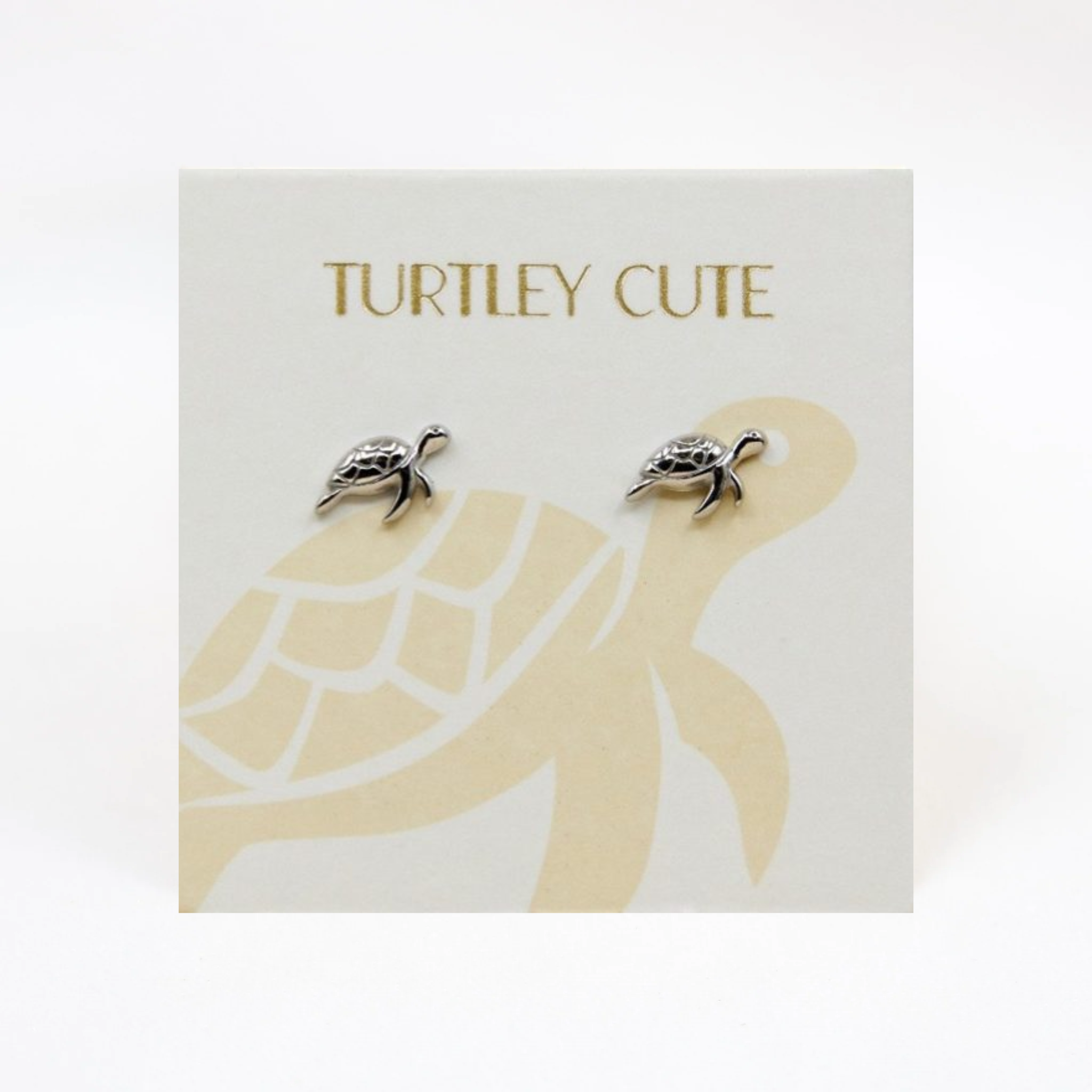 Turtley Cute Earrings Silver