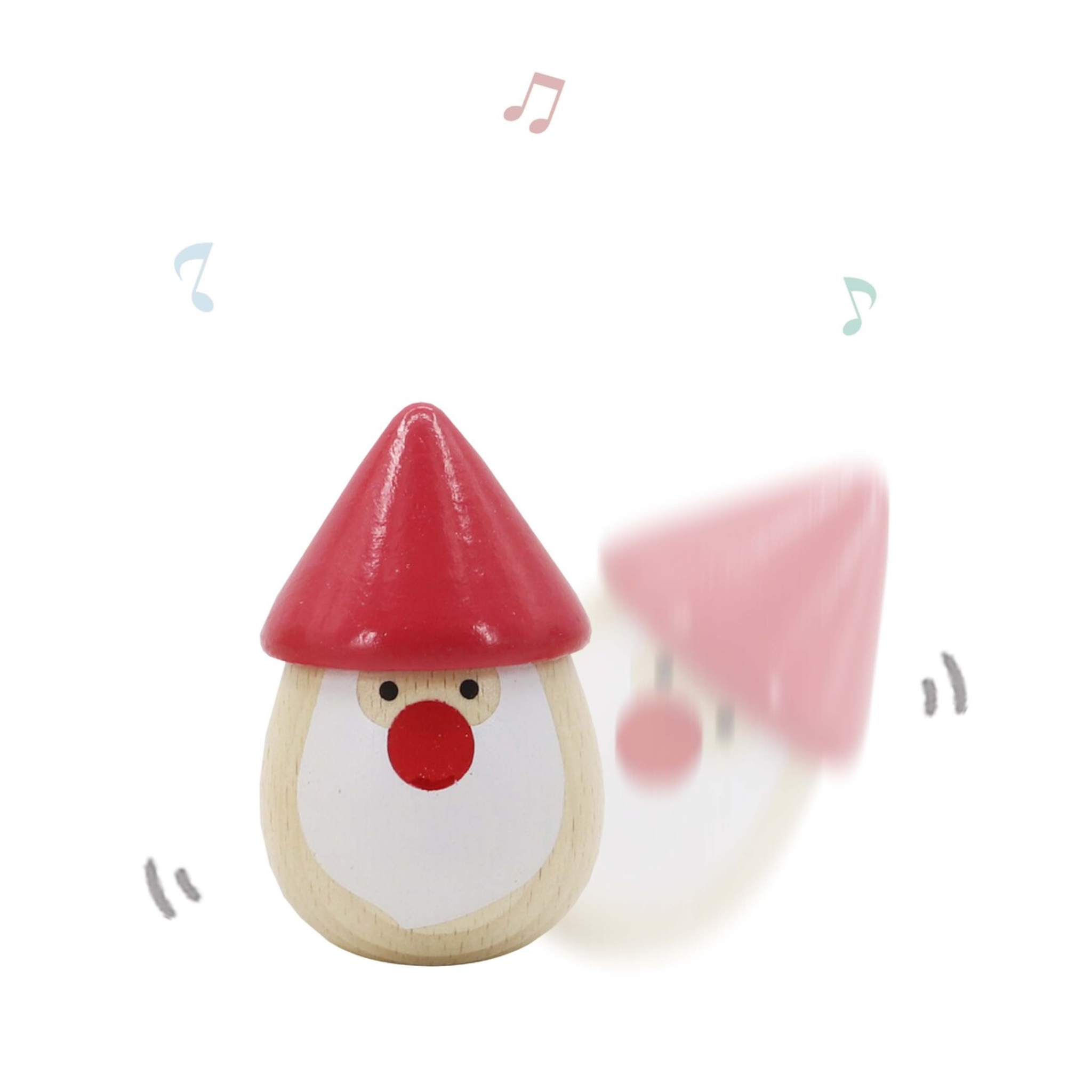 Wooden Christmas Santa Maraca Shake Blue