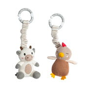 2 Pack Stroller Toy Cow & Chicken