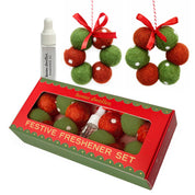 Festive Felt Fresheners Fir Tree Red & Green Polka Dots