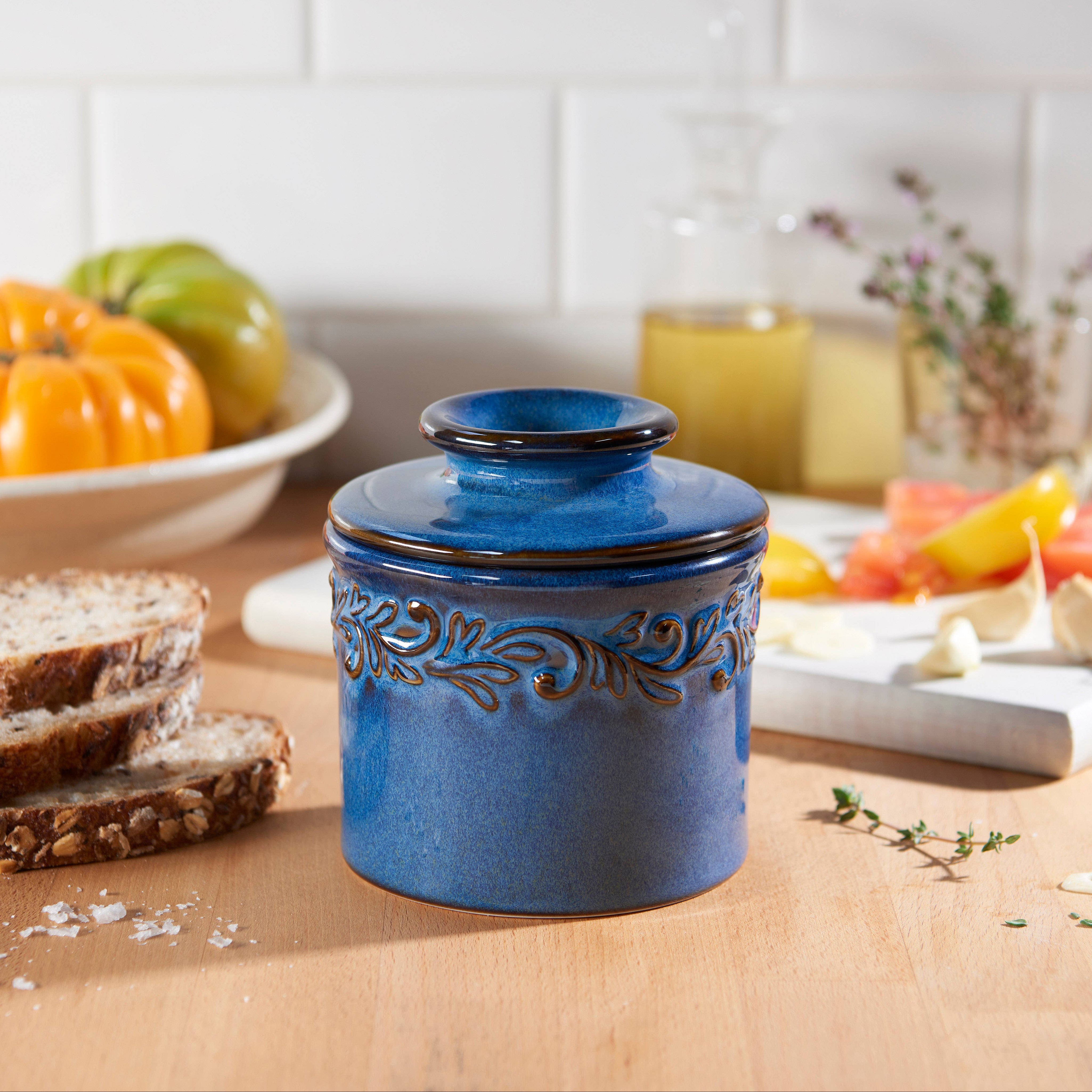 The Original Butter Bell® Crock Antique Denim Blue