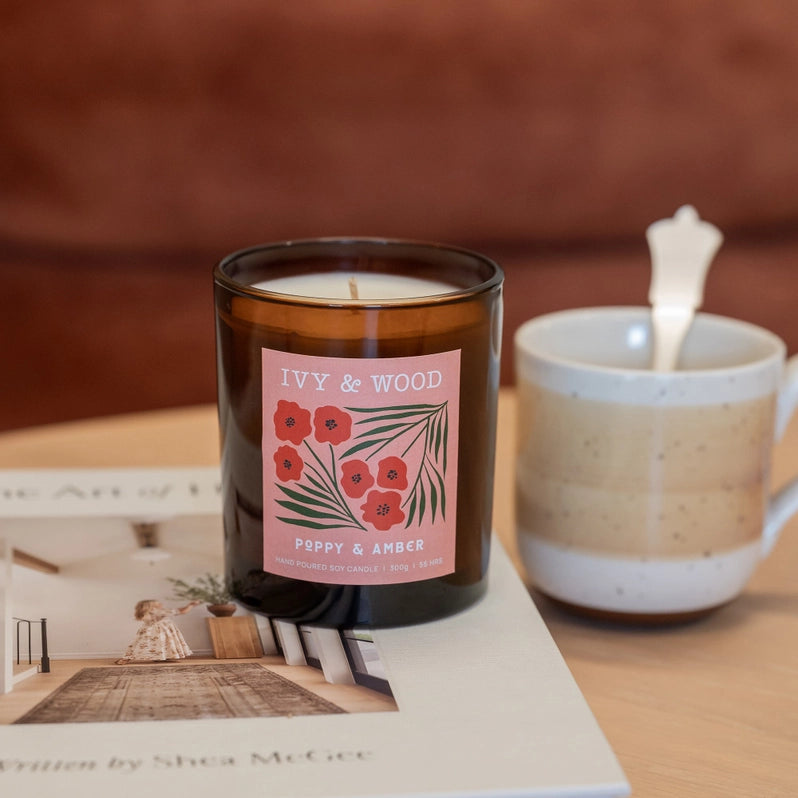 Poppy & Amber Scented Candle
