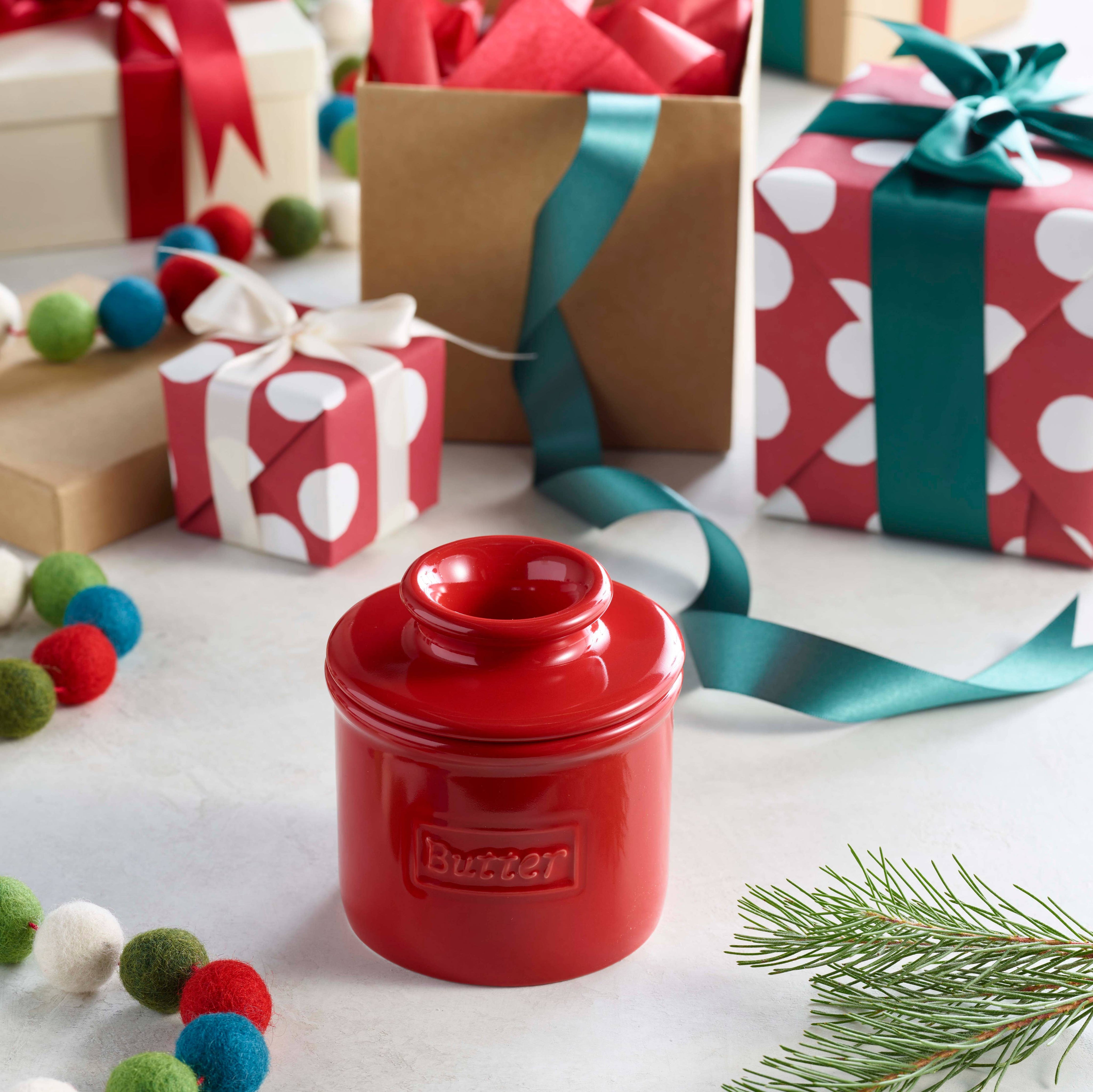 The Original Butter Bell® Crock Cafe Maraschino Red