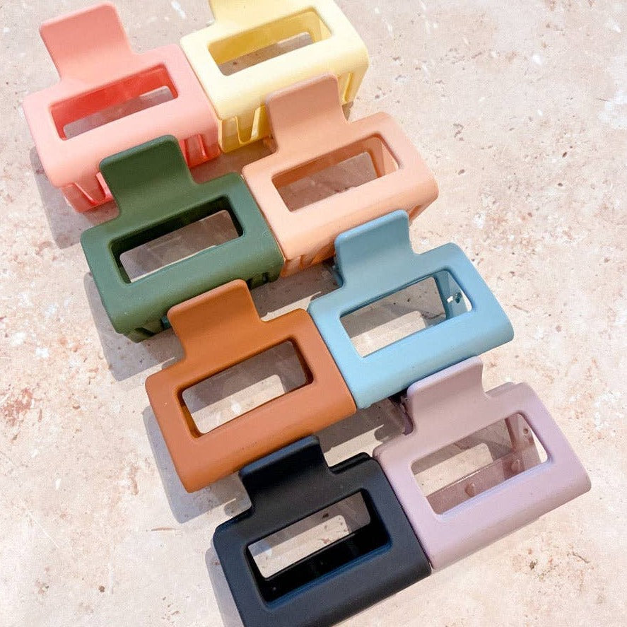 Matte Petite Rectangle Claw Clip Terracotta