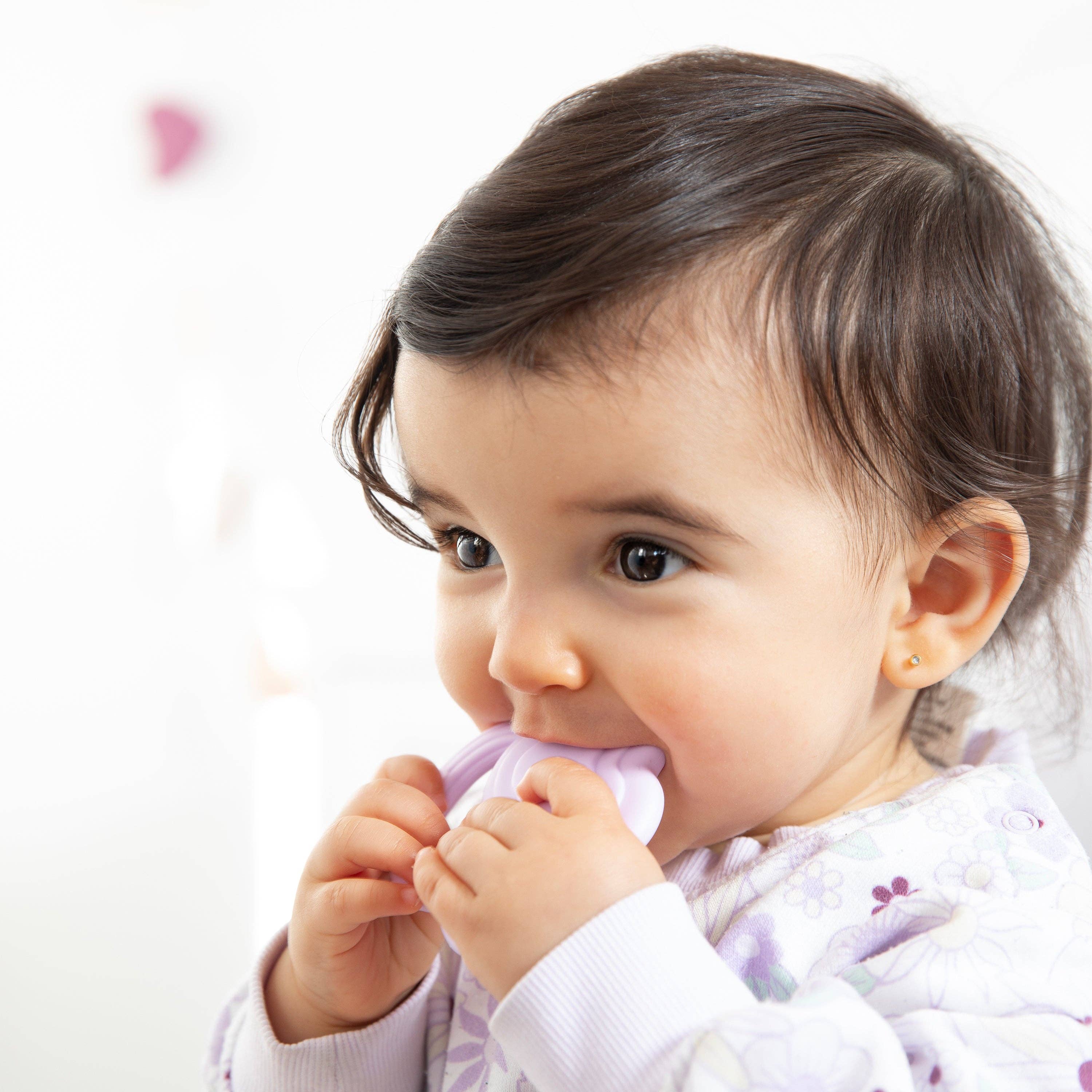 2 Pack Silicone Teethers Stars & Cloud Pink