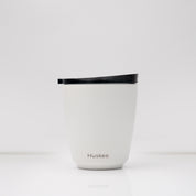 HuskeeSteel 8oz Reusable Coffee Cup & Lid White