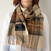 Stewart Natural Dress Scottish Tartan Lambswool Scarf