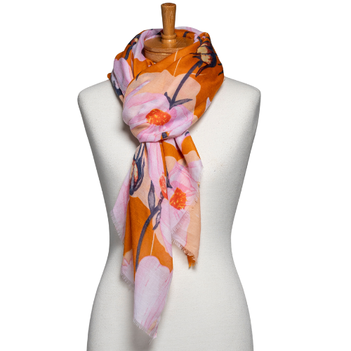 Orange Wind Flower Scarf