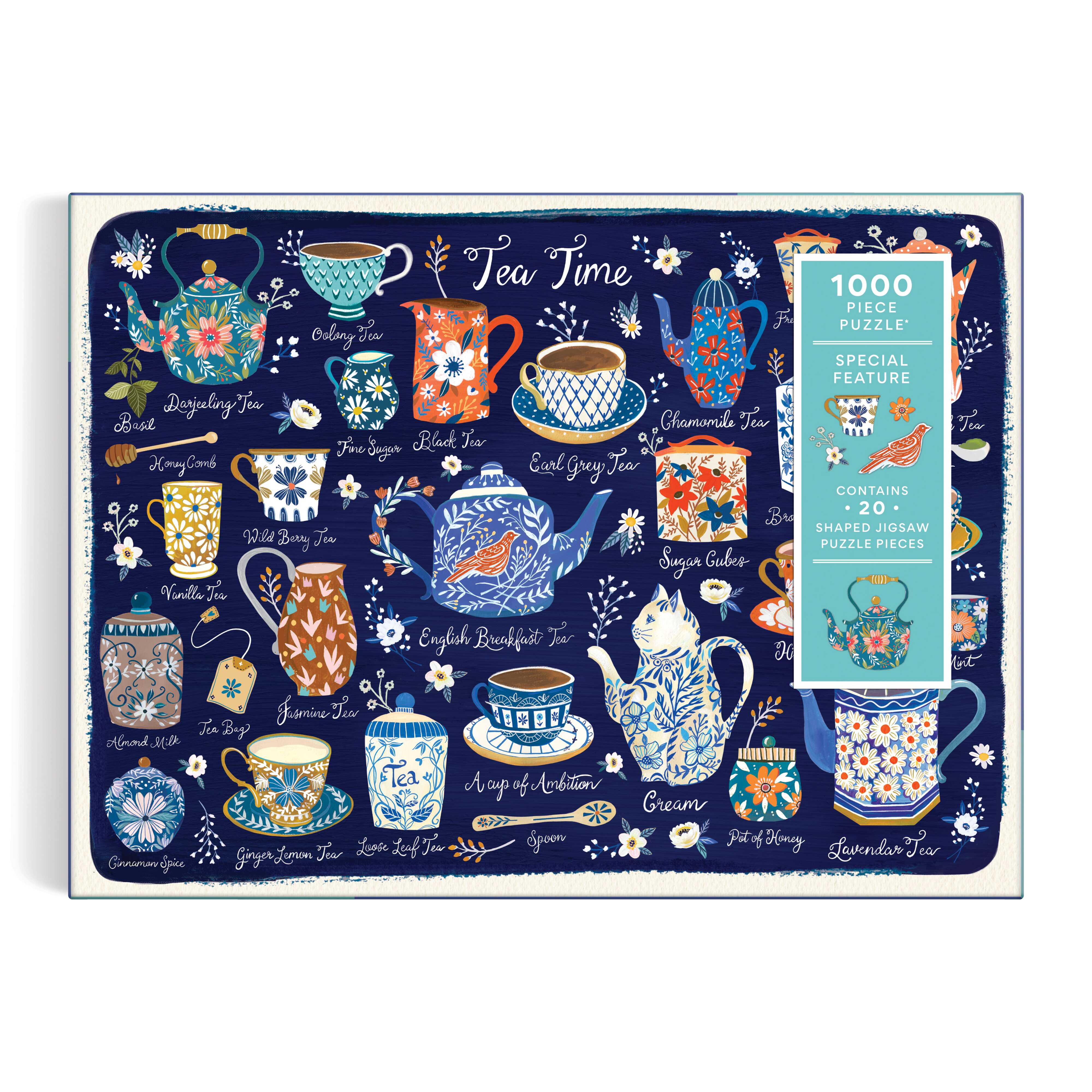 Tea Time 1000PC Puzzle with Shaped Pieces