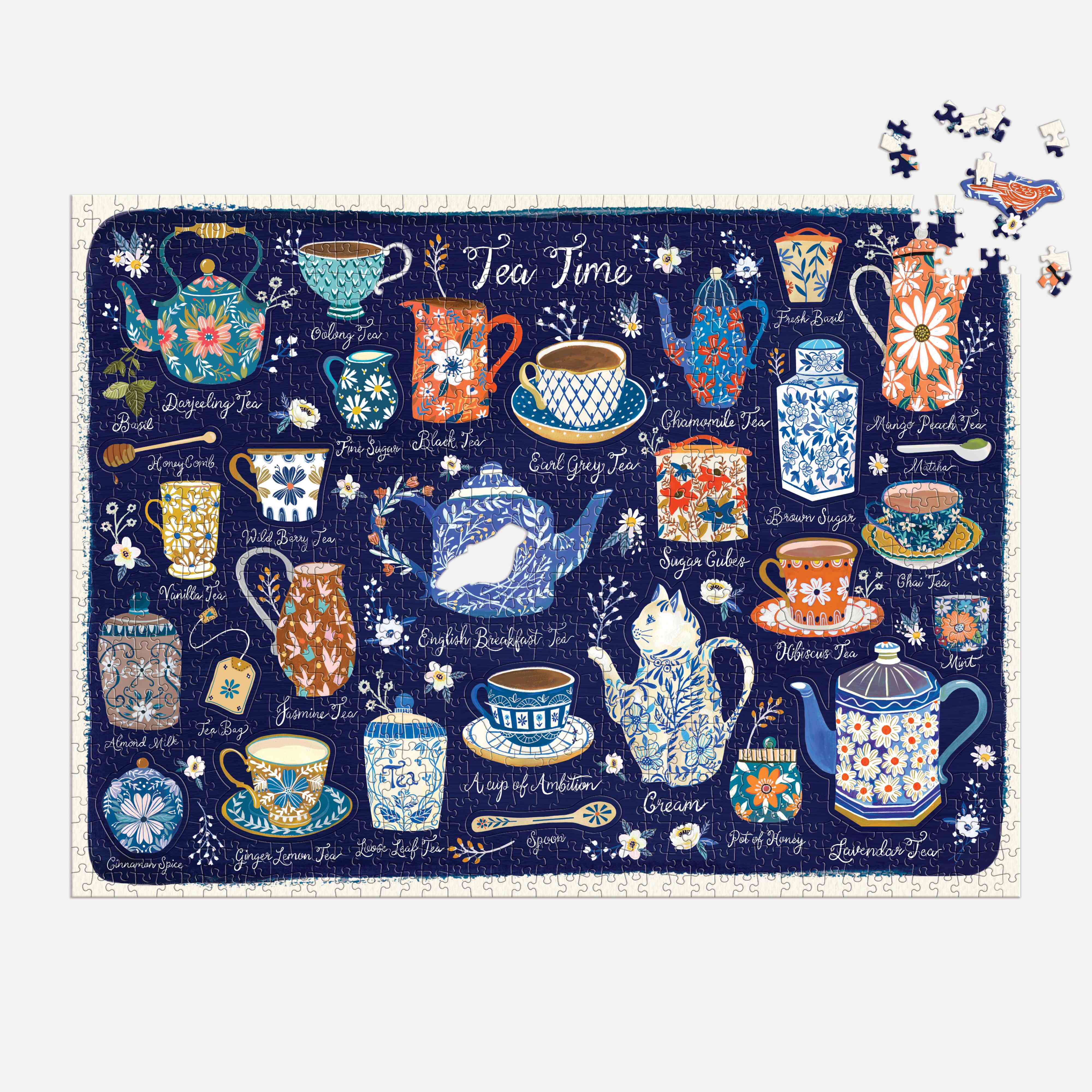 Tea Time 1000PC Puzzle with Shaped Pieces