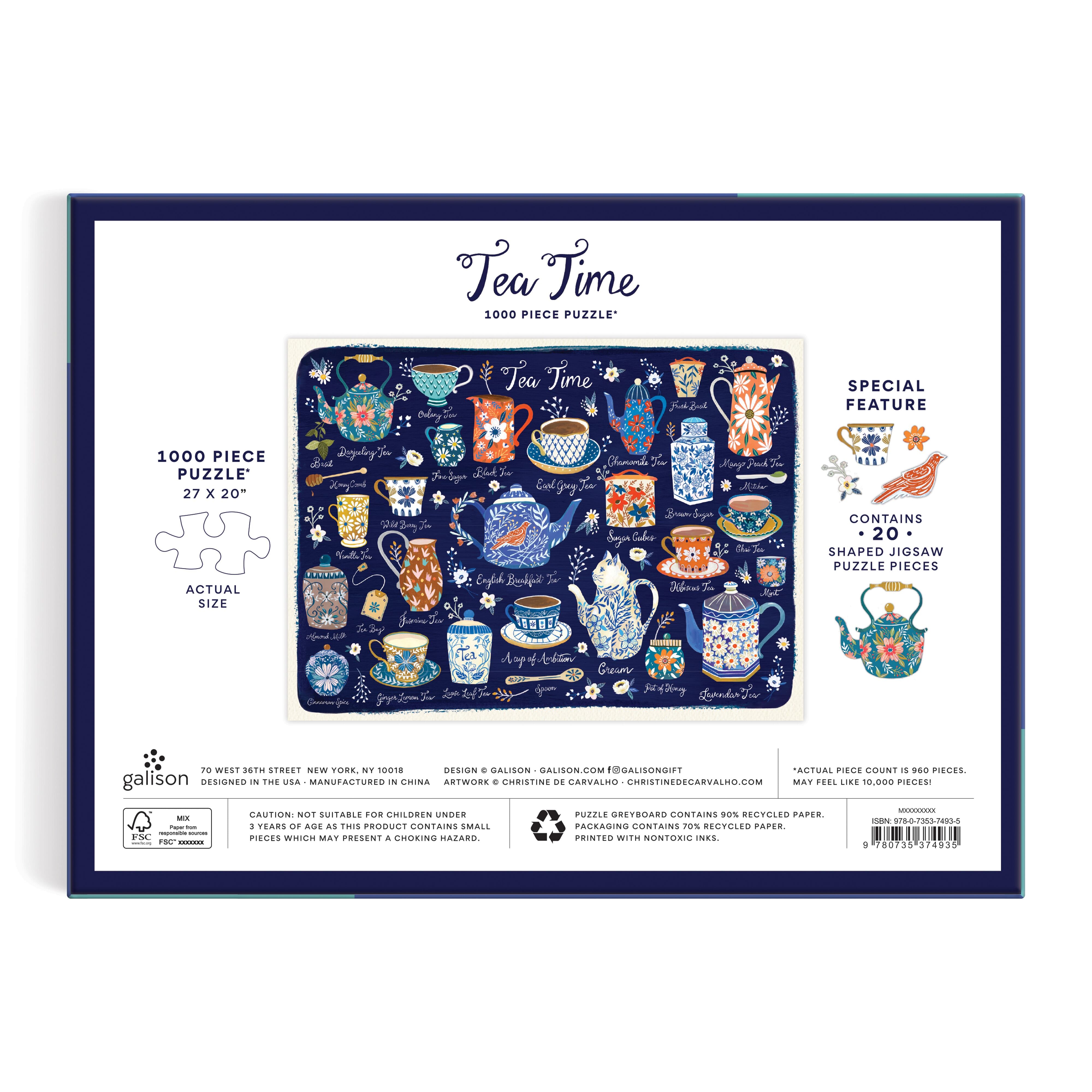 Tea Time 1000PC Puzzle with Shaped Pieces