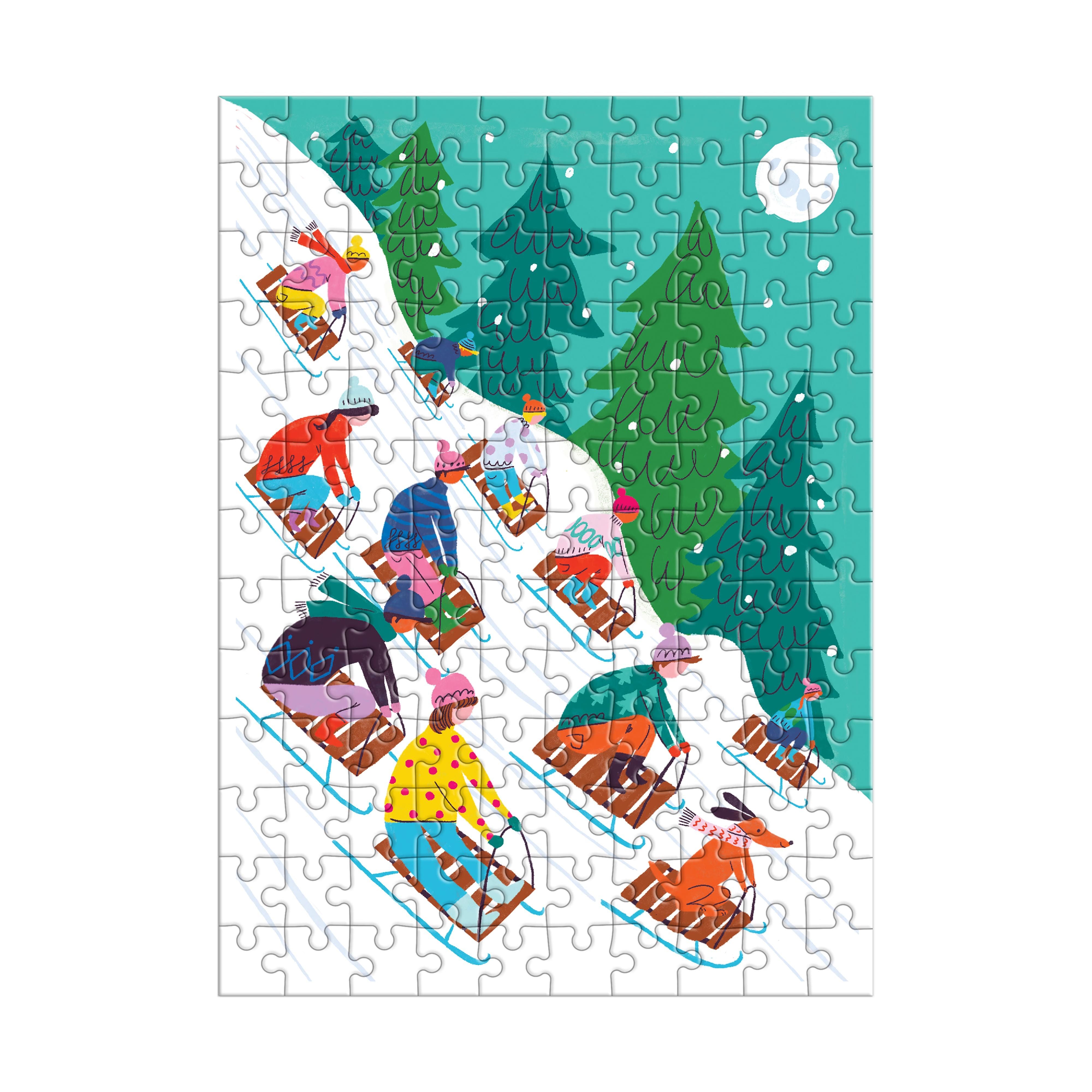 Winter Sledding 130PC Puzzle Ornament