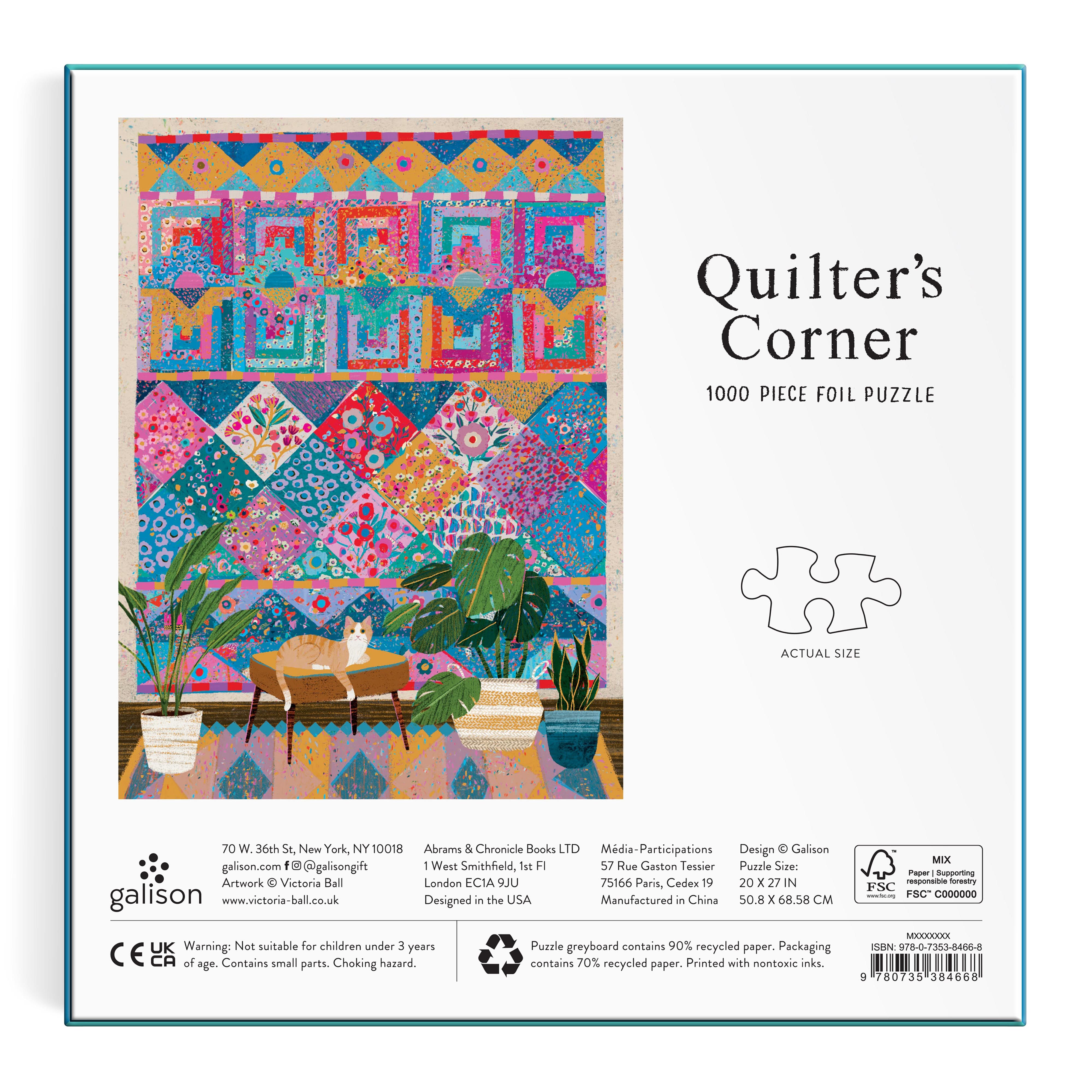 Victoria Ball Quilter's Corner 1000PC Foil Puzzle