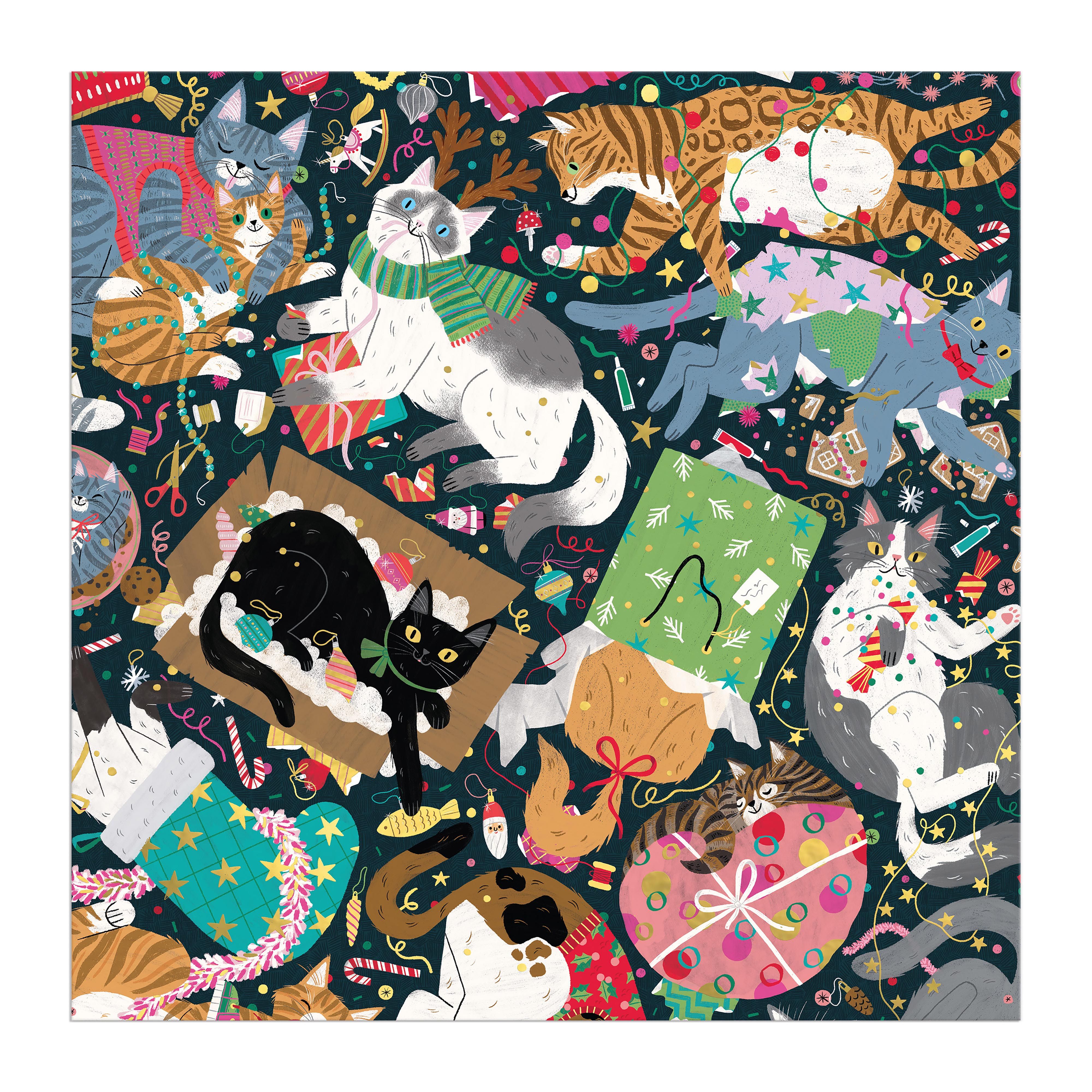 Catmas Chaos 500PC Foil Puzzle