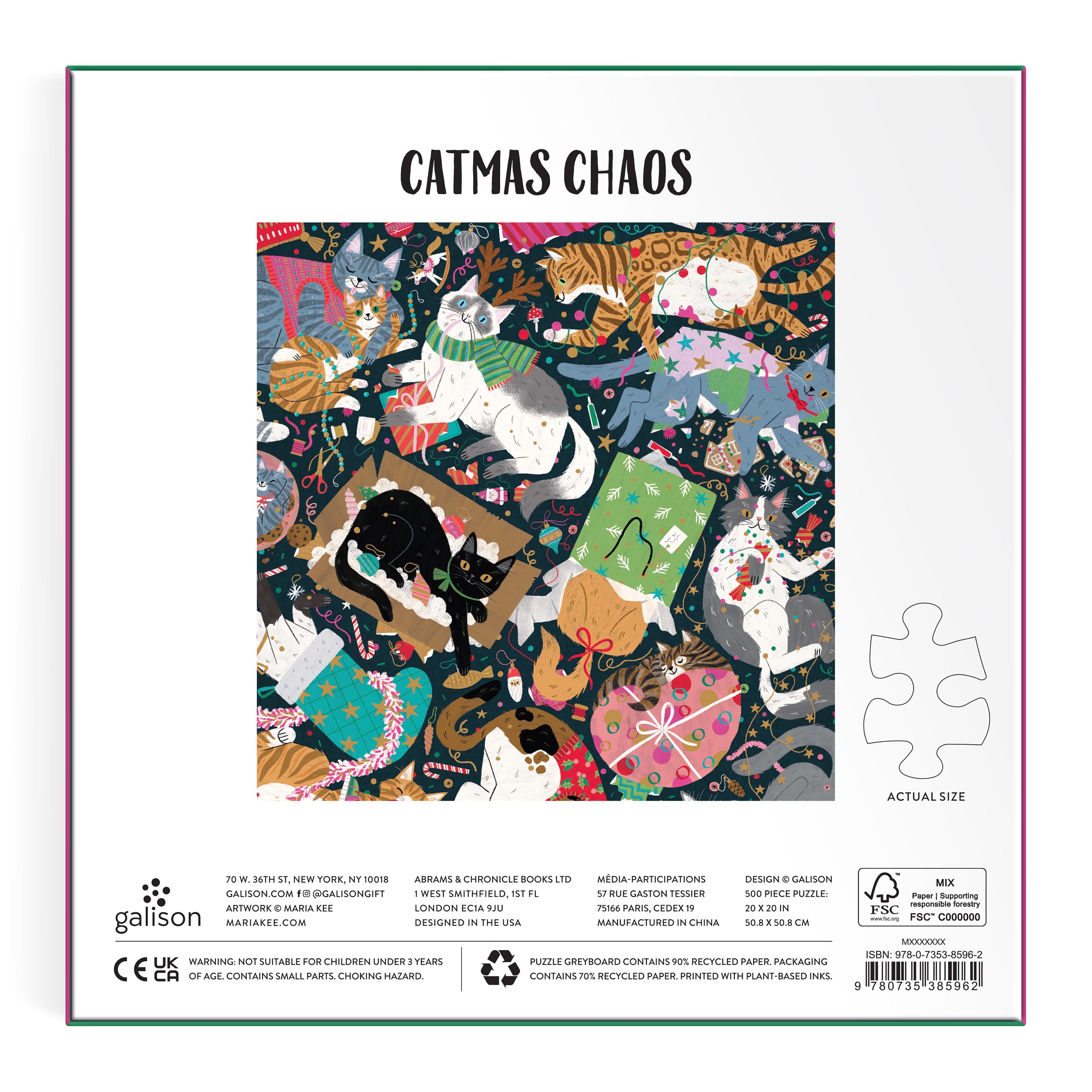Catmas Chaos 500PC Foil Puzzle