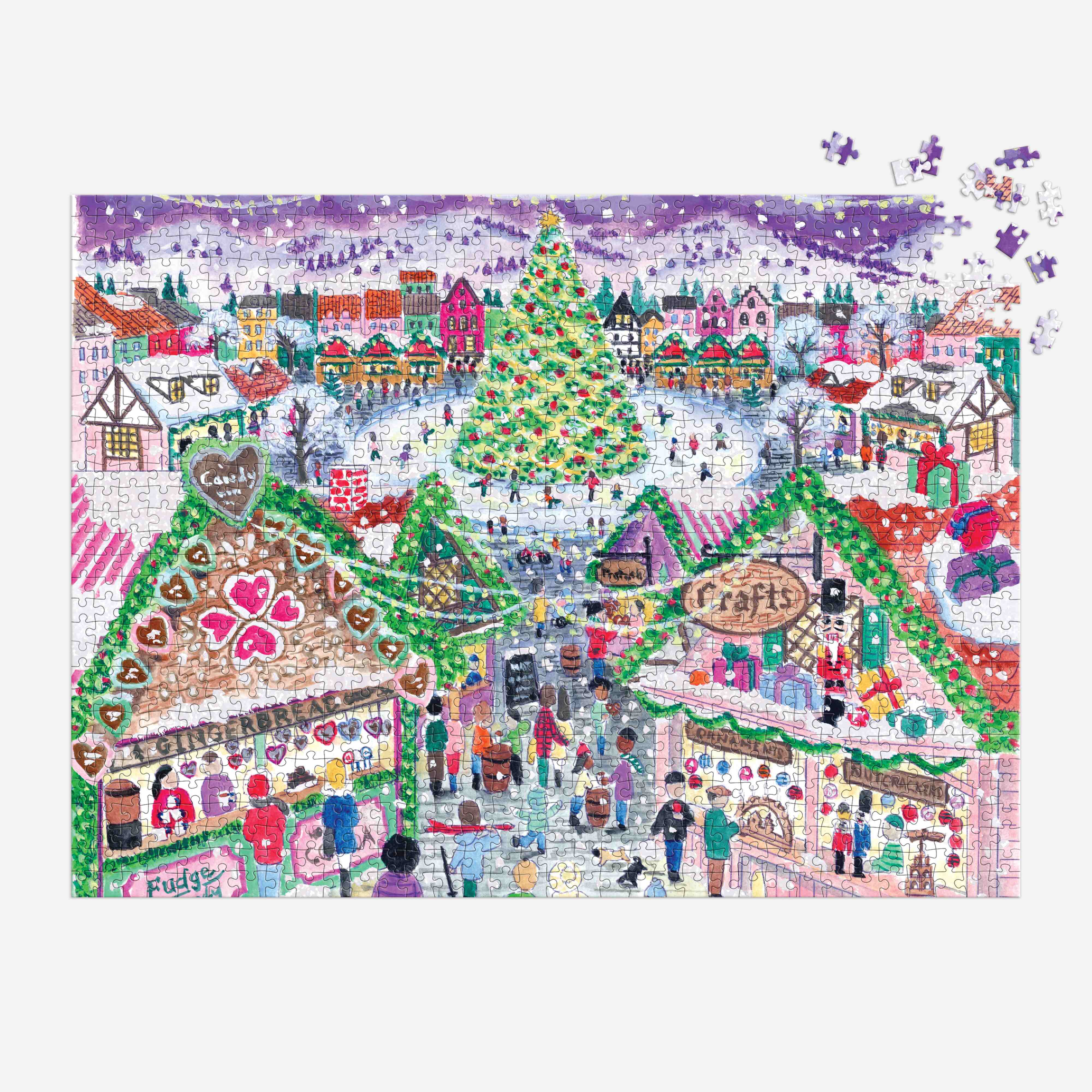 Michael Storrings Holiday Village Market 1000PC Foil Puzzle