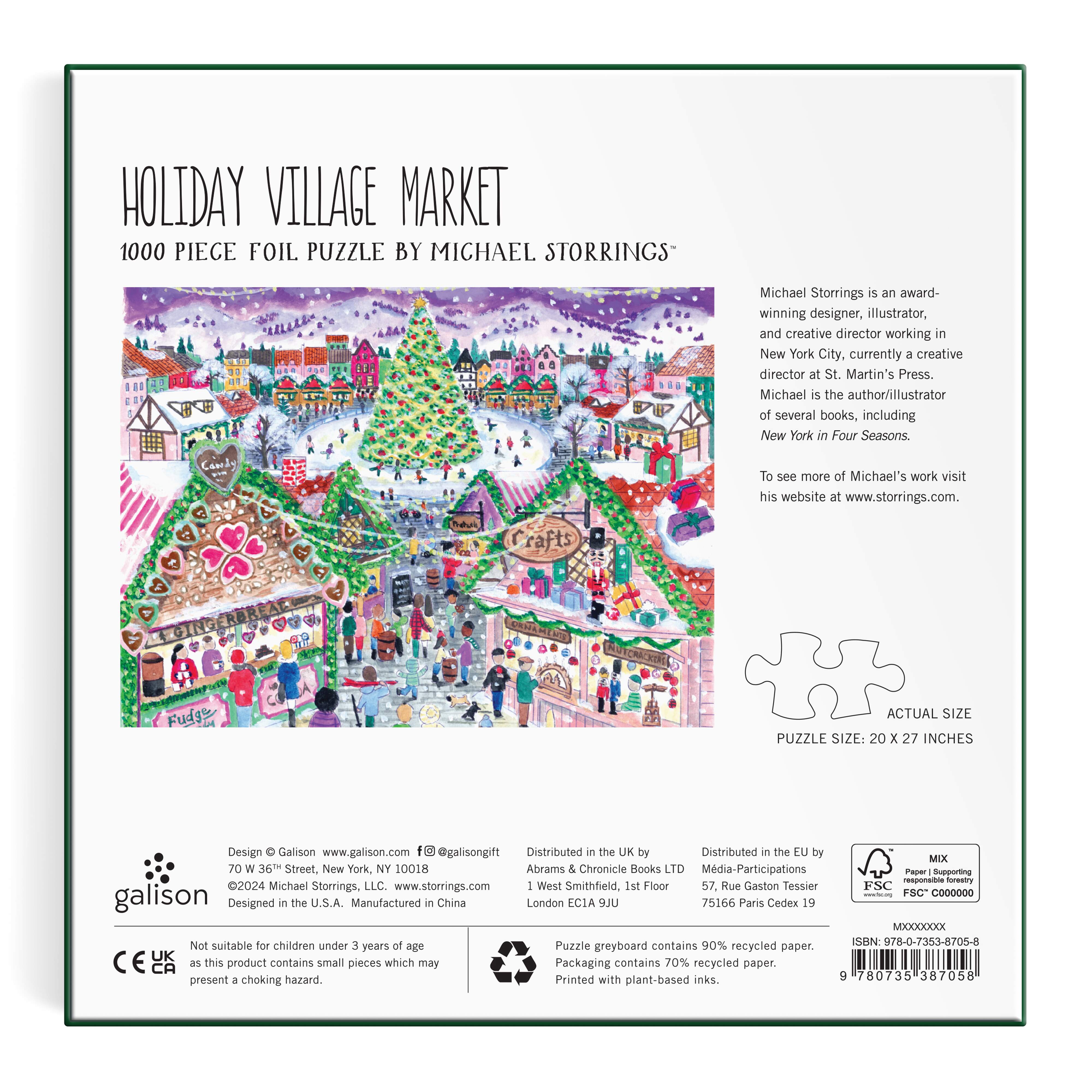 Michael Storrings Holiday Village Market 1000PC Foil Puzzle