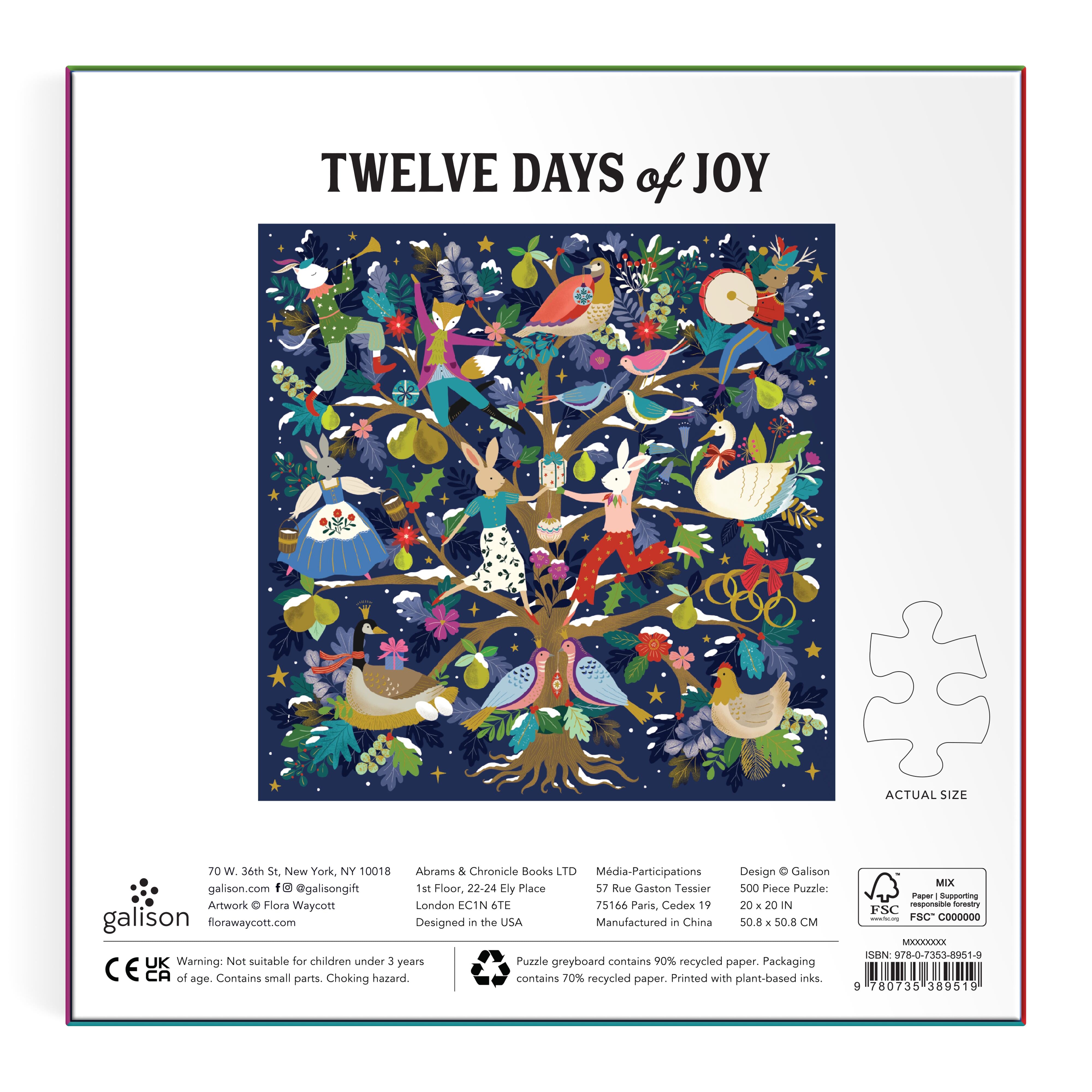 Twelve Days of Joy 500PC Foil Puzzle