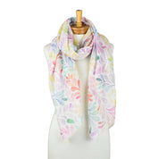 Rainbow Watercolour Leaf Scarf