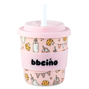 Reusable BambinoCino Bamboo Cup Tough Cookie in Pink (240ml)