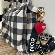 Felt Heart Keychain Charm Red