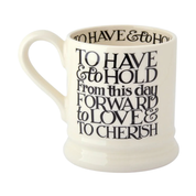 Black Toast Mr & Mrs Set of Two 1/2 Pint Mugs