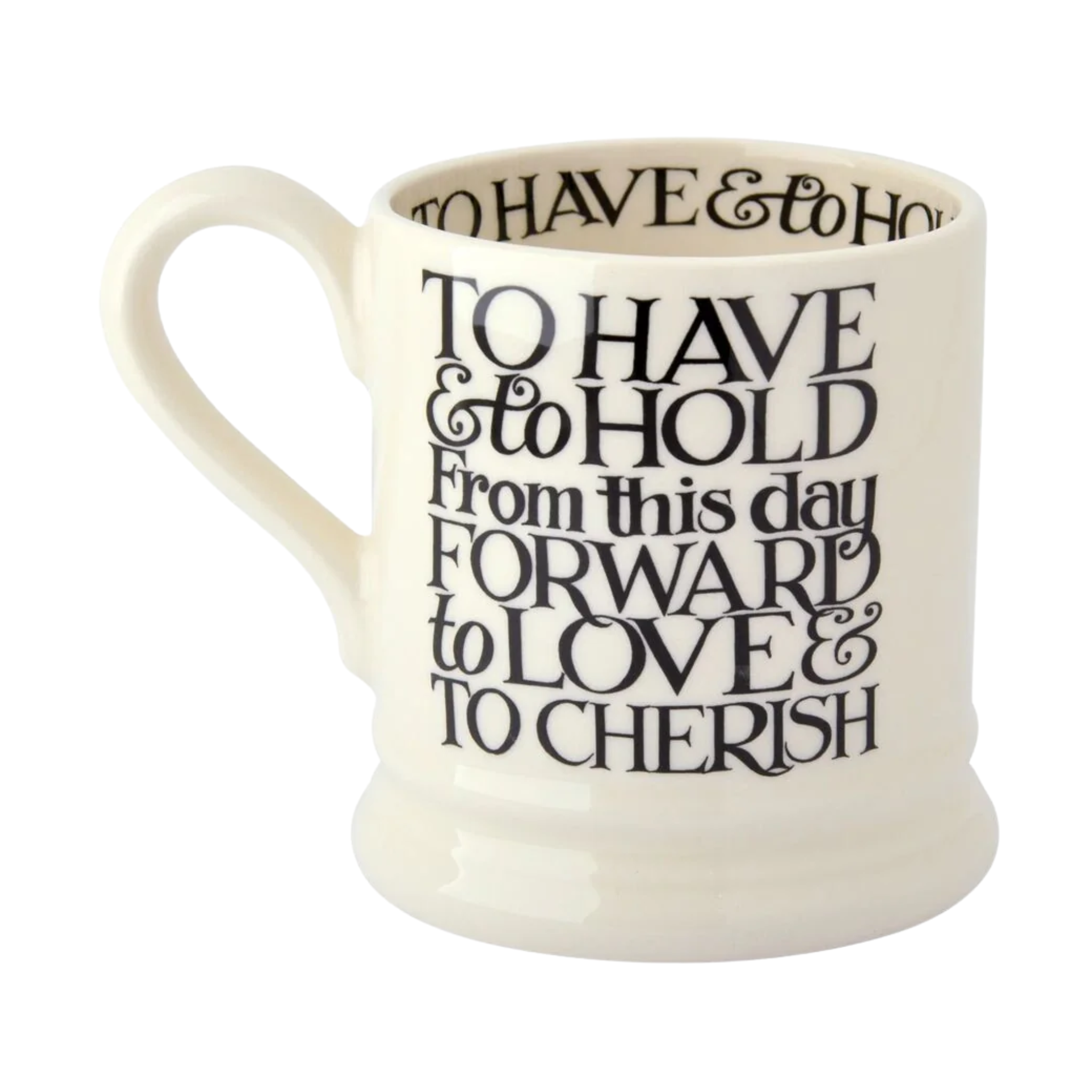 Black Toast Mr & Mrs Set of Two 1/2 Pint Mugs