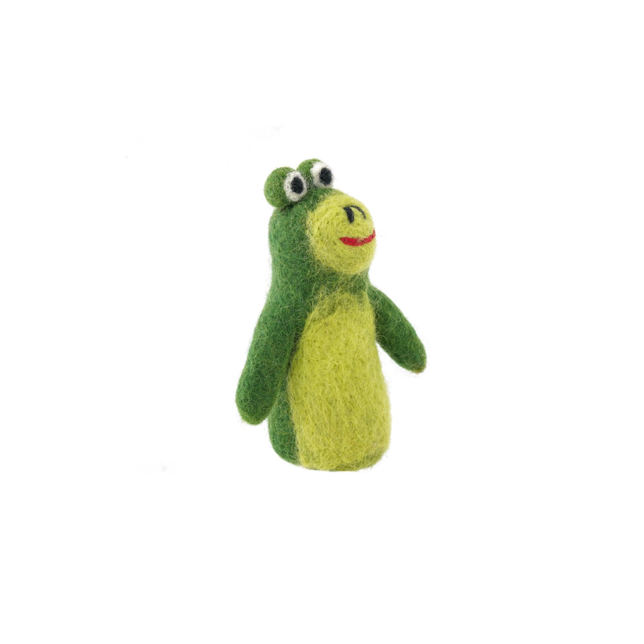 Handmade Felted Finger Puppet Frog