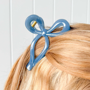 Bow Claw Clip Blue