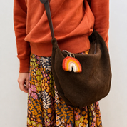 Felt Rainbow Keychain Charm Terracotta
