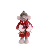 Felt Christmas Girl Mouse with Ice Skates Decoration Small