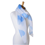 French Blue Love Hearts Scarf