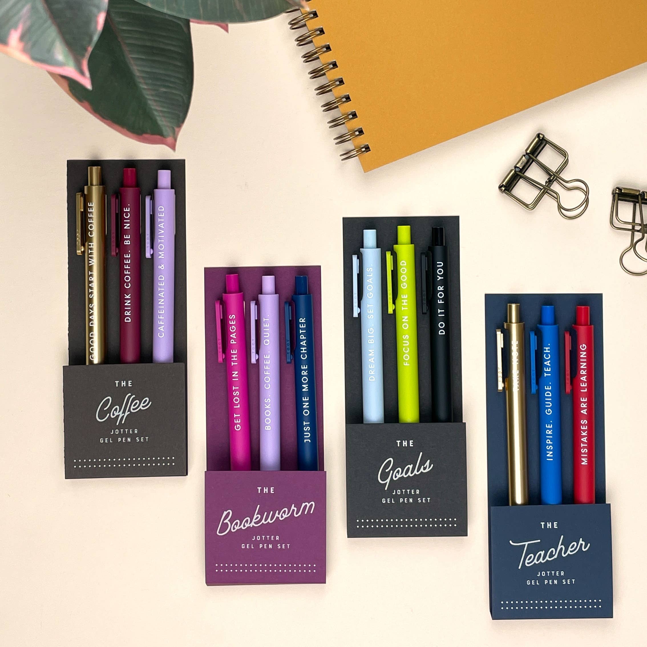 The Bookworm Jotter Gel Pen Set of 3