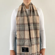 Mackellar Natural Scottish Tartan Lambswool Scarf