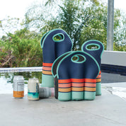 Single Bottle Bag Neoprene Navy Sunrise